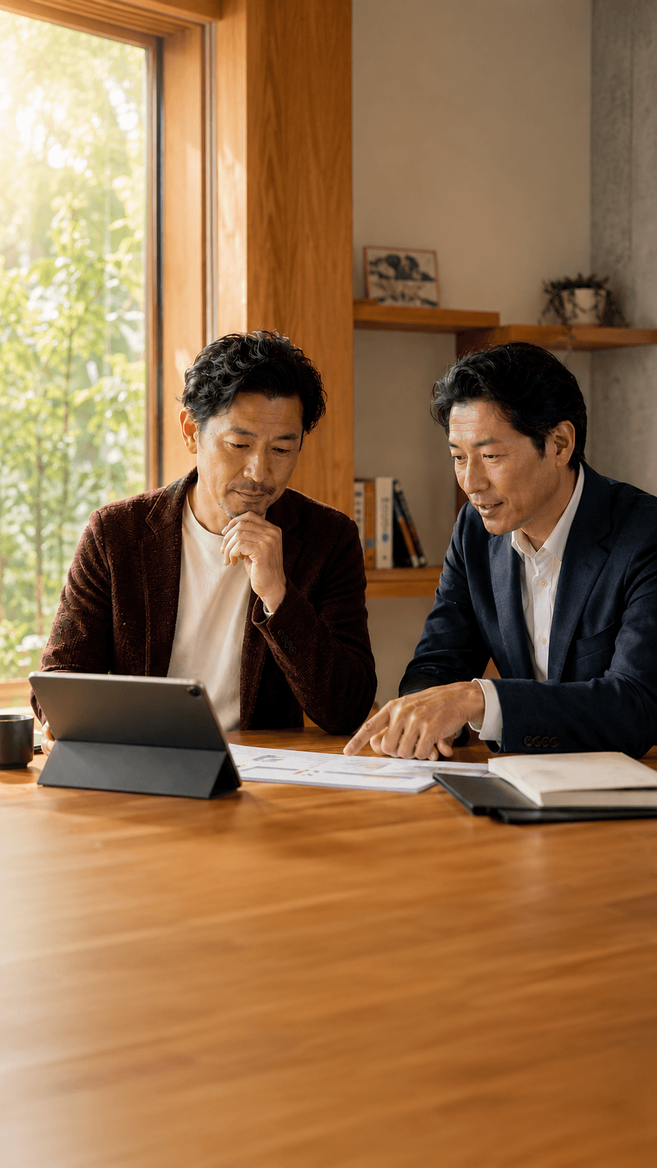 経営者と伴走者の対話シーン