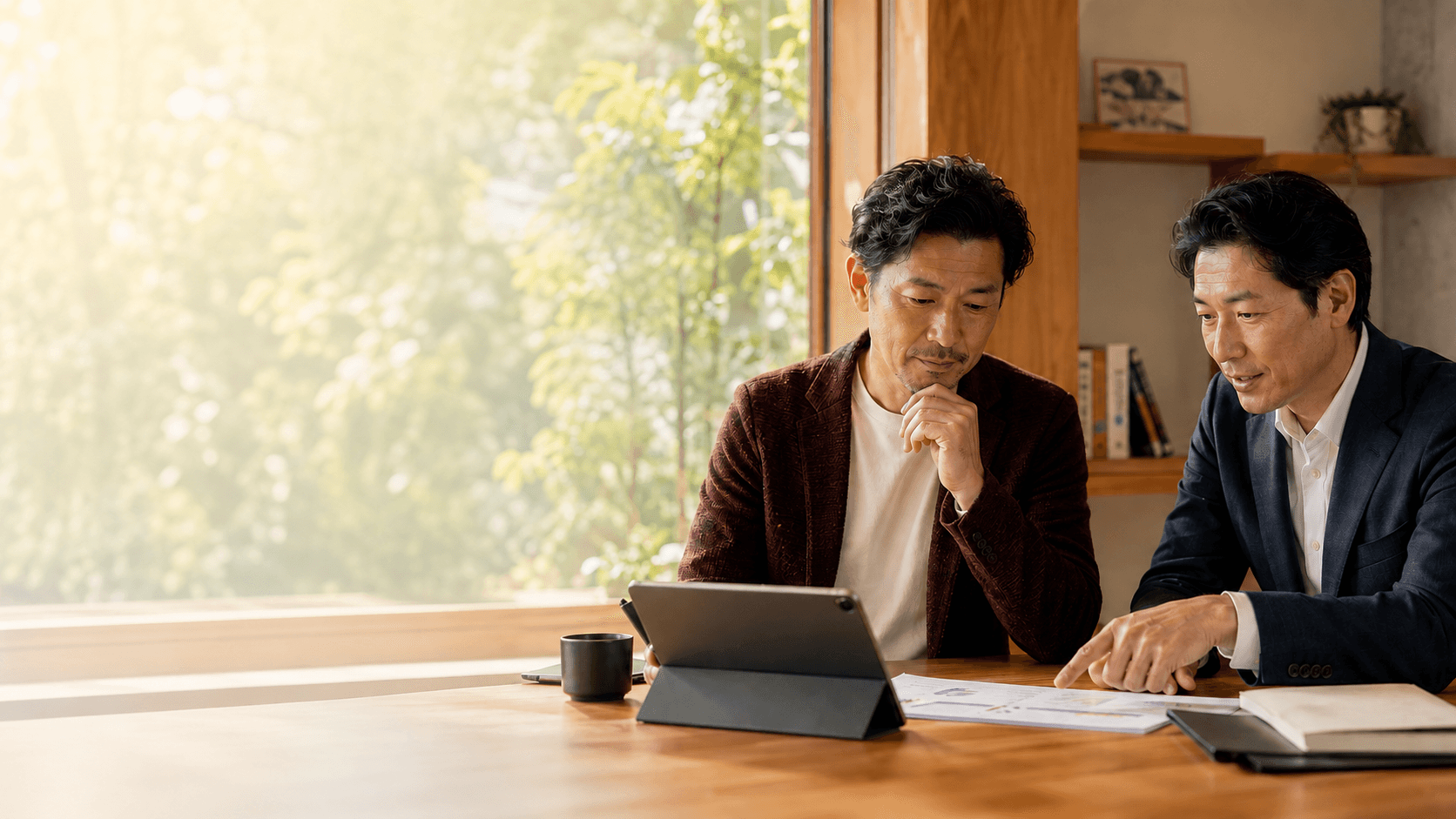 経営者と伴走者の対話シーン